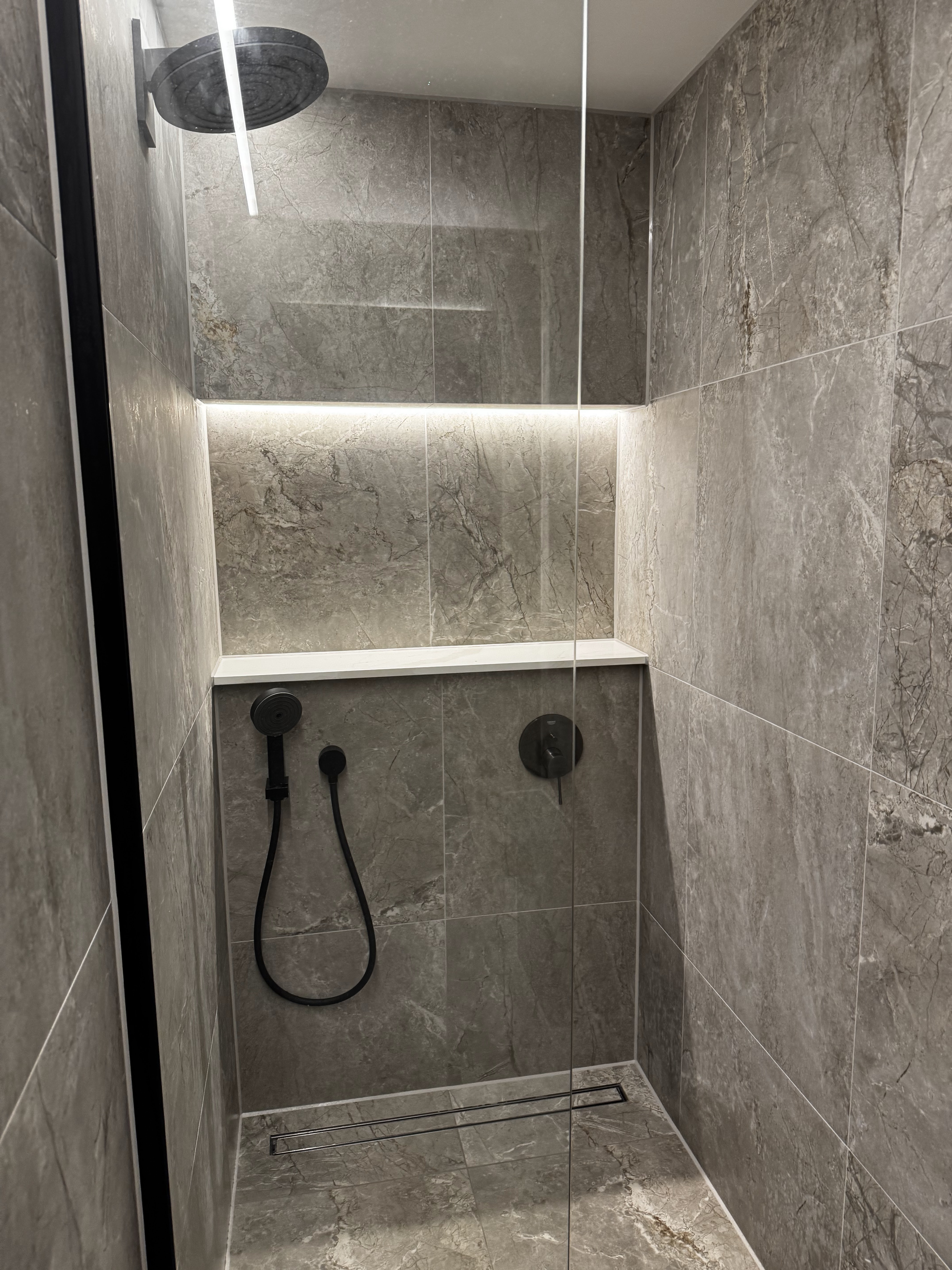 Shower and brassware installation detail